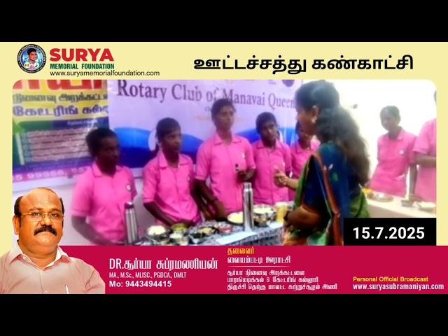 சூர்யா நினைவு அறக்கட்டளை ஊட்டச்சத்து கண்காட்சி அறிக்கை